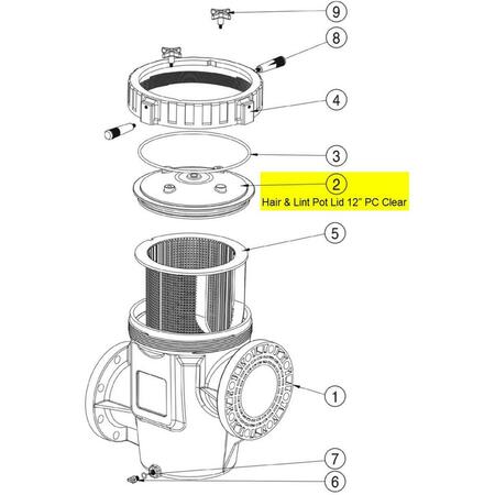 HANDS ON 12 in. Hydrostar Plus Strainer Clear Lid HA4239674